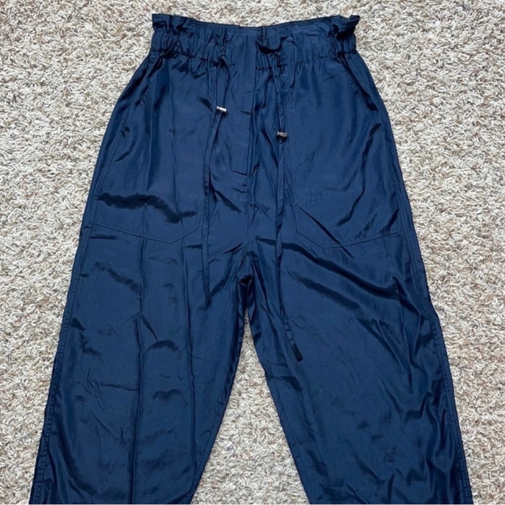 Zara basic black high waisted wide leg trouser pants